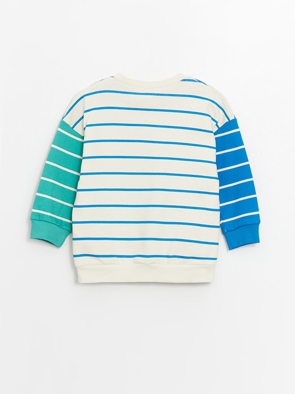 Crew Neck Long Sleeve Striped Baby Boys' Sweatshirt-1
