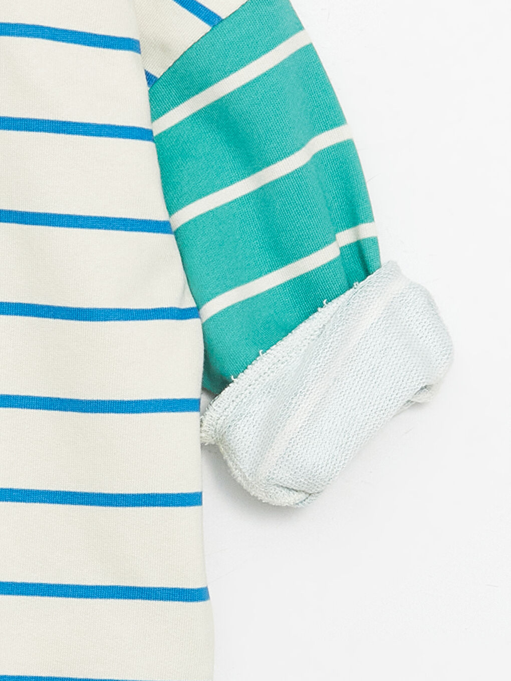 Crew Neck Long Sleeve Striped Baby Boys' Sweatshirt-2
