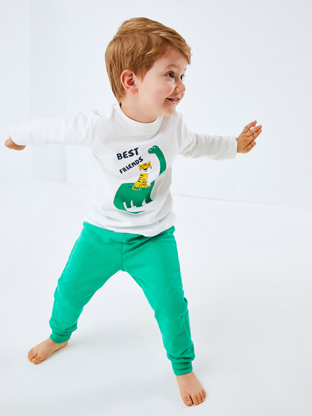 Crew Neck Long Sleeve Baby Boy T-Shirt and Tracksuit Bottom 2-Pack Set -S44746Z1-R9J