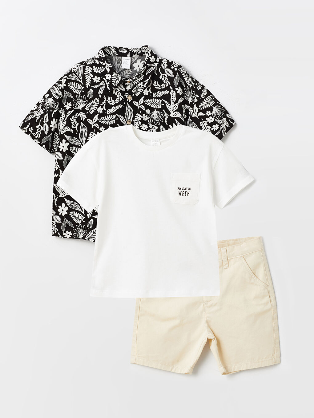 Printed Short Sleeve Baby Boys' 3-Piece Set -S44756Z1-LQJ