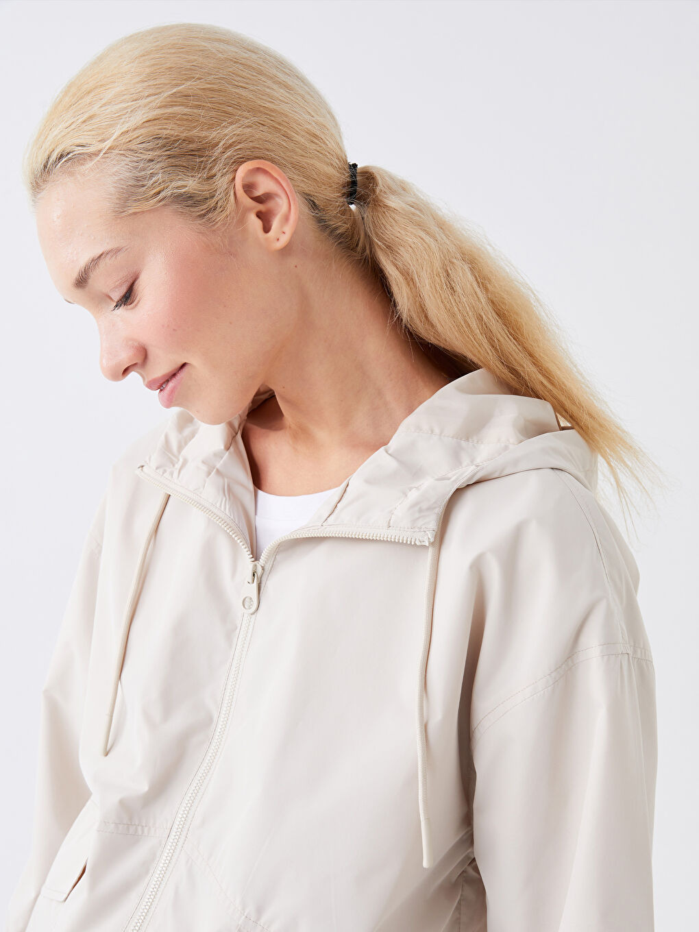 Hooded Plain Oversize Women's Raincoat-1