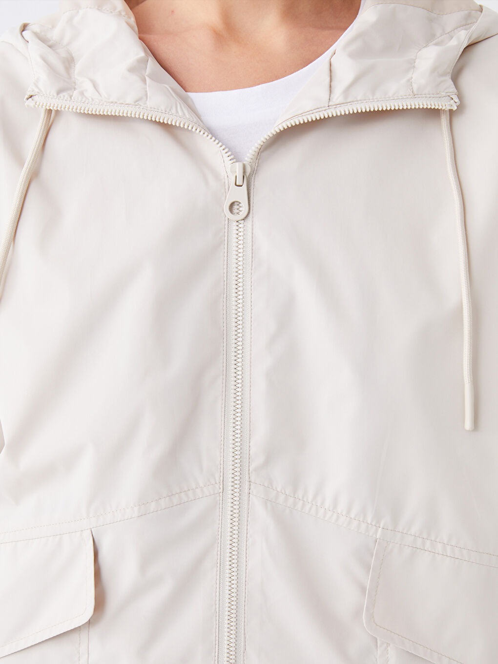 Hooded Plain Oversize Women's Raincoat-3