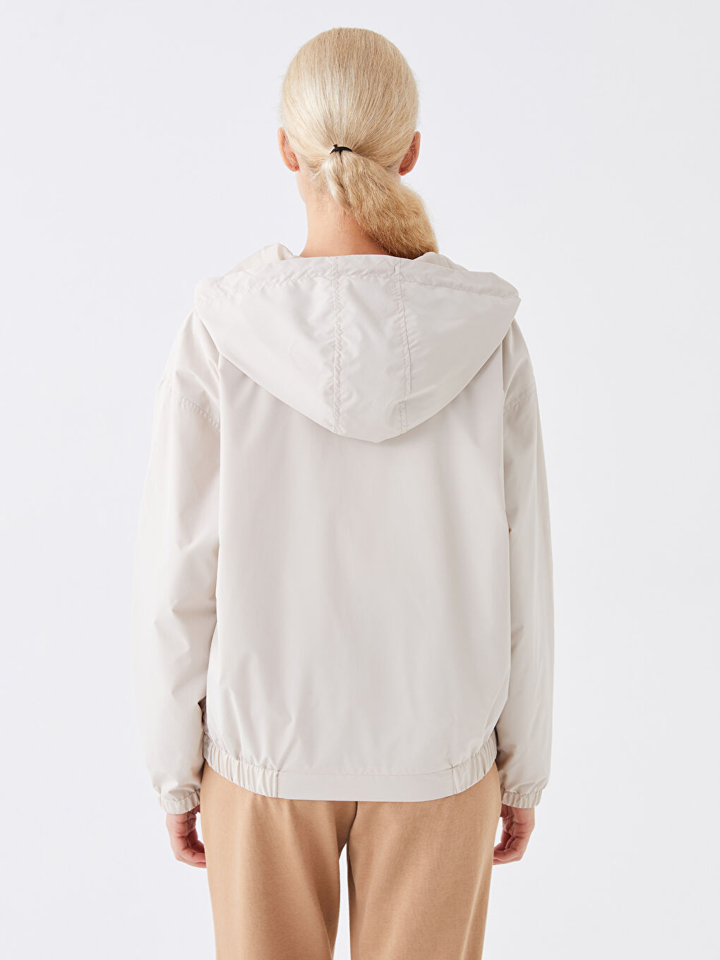 Hooded Plain Oversize Women's Raincoat-4
