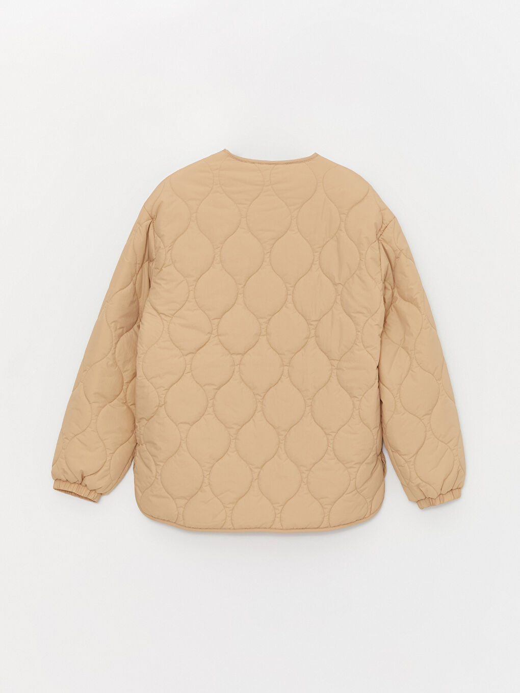 Geacă Matlasată cu guler rotund și model propriu pentru femei-8