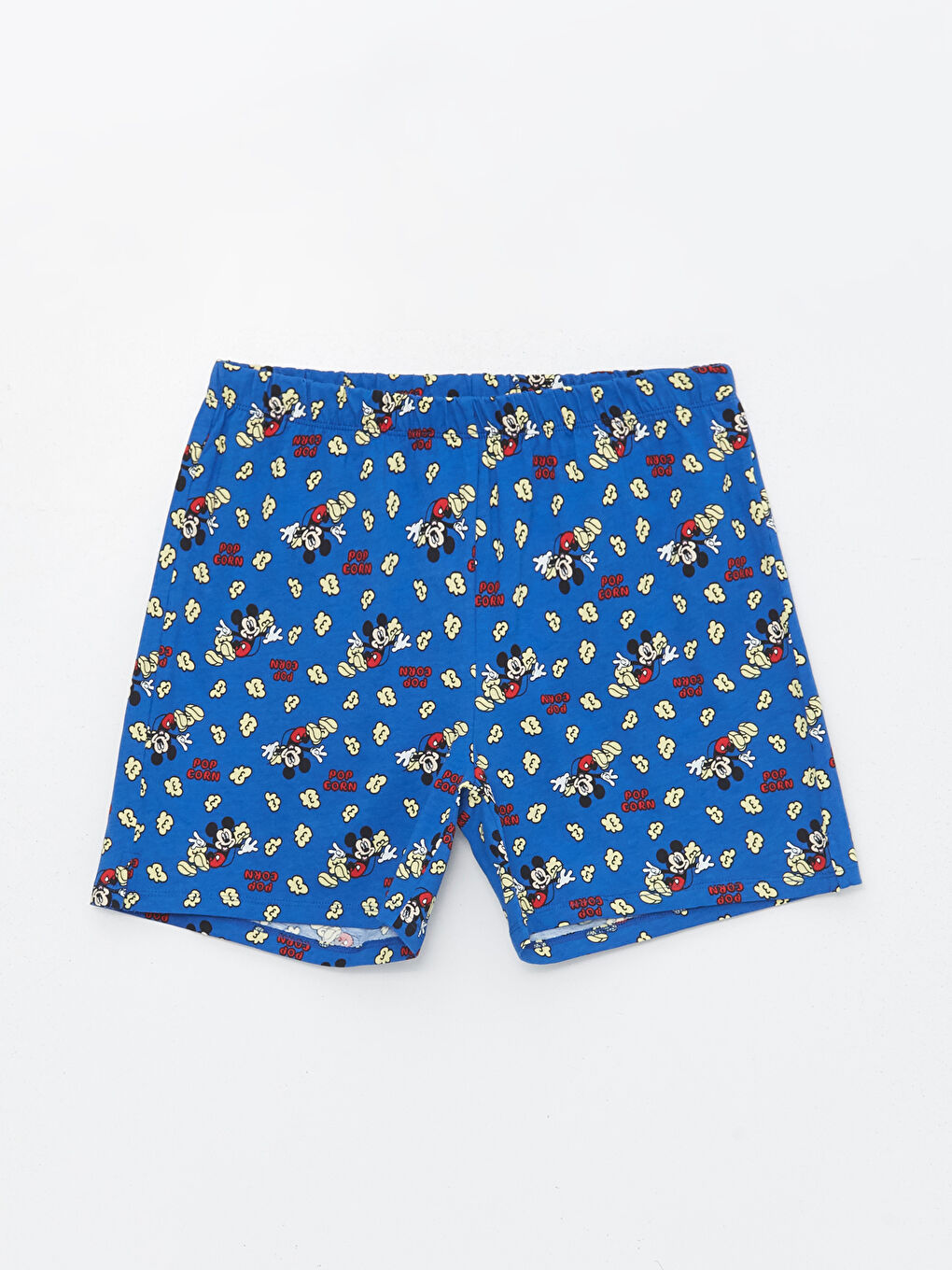 LCW Young Mavi Beli Lastikli Mickey Mouse Baskılı Kadın Şort Pijama Altı