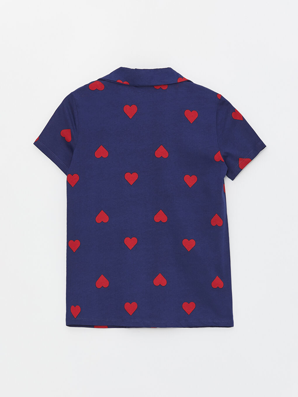 Shirt Collar Patterned Short Sleeve Women's Pyjama Set-6