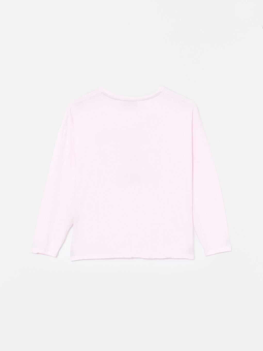 Pembe Bisiklet Yaka Baskılı Kadın Pijama Üstü-4