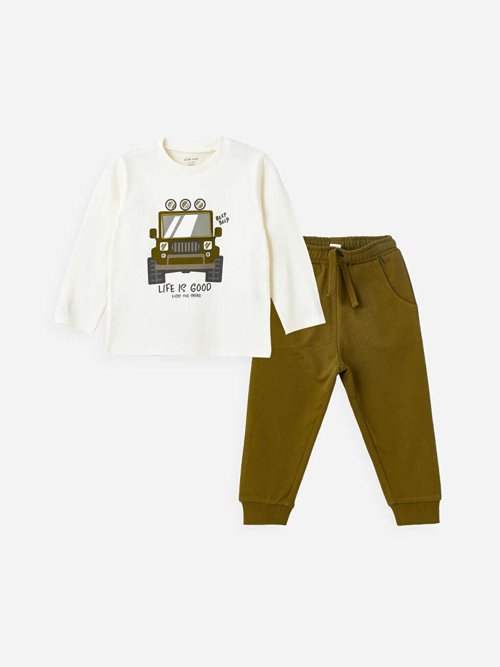 Crew Neck Long Sleeve Baby Boy T-Shirt and Tracksuit Bottom, Pack of 2 -S44913Z1-R9J