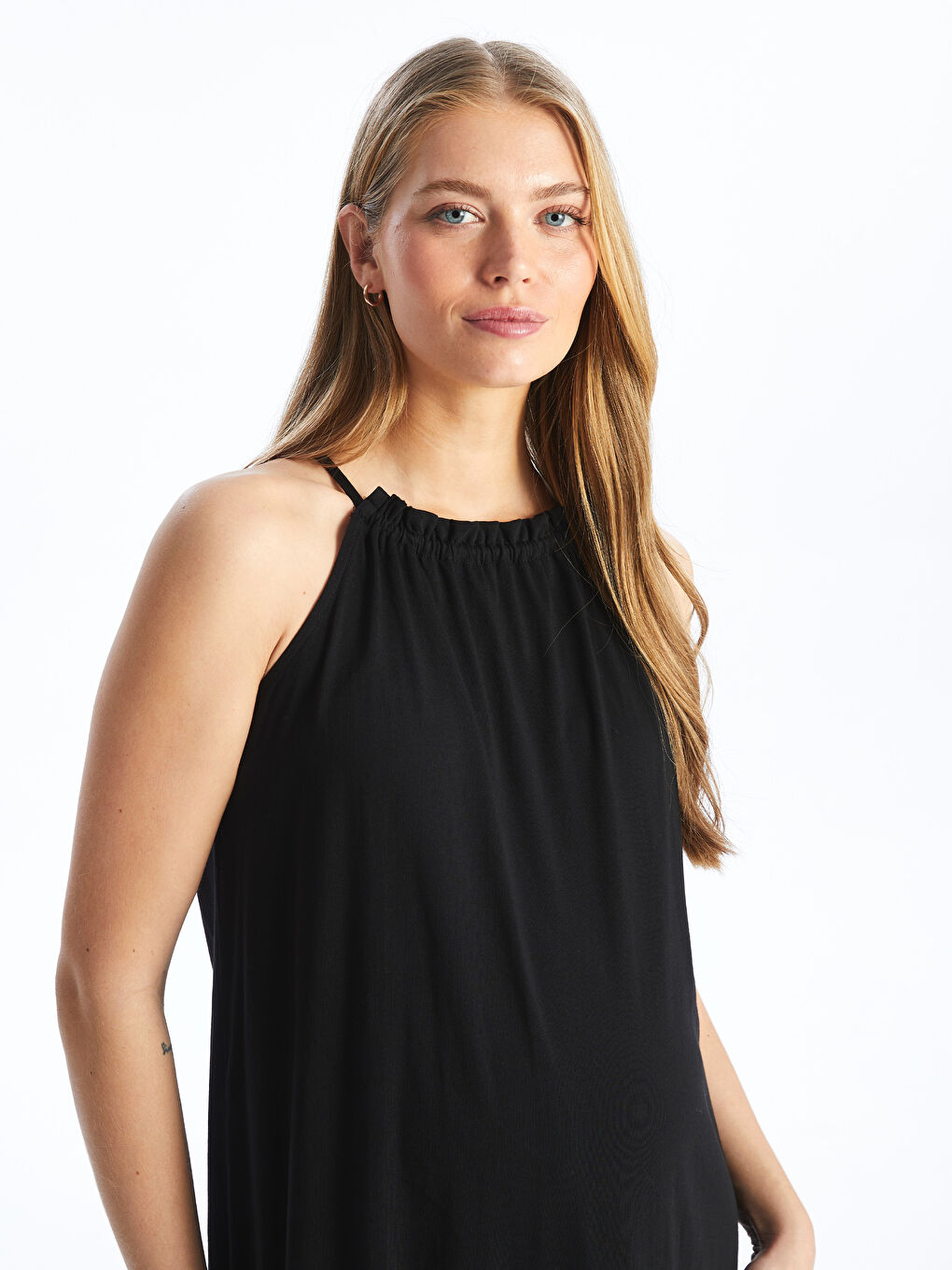 Crew Neck Plain Maternity Dress -S44980Z8-CVL