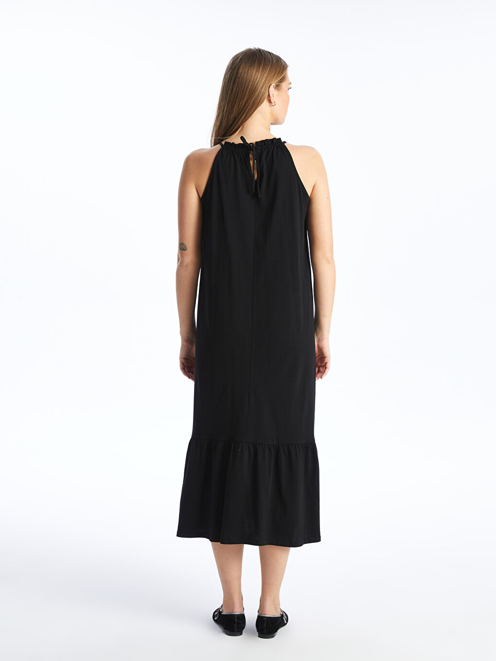 Crew Neck Plain Maternity Dress -S44980Z8-CVL