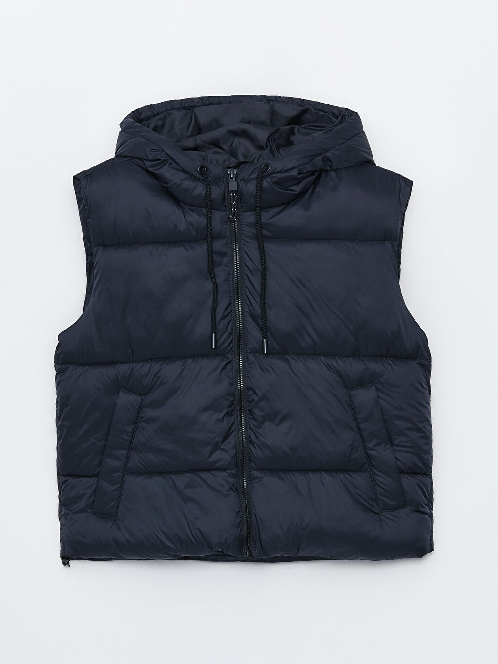 Women's Hooded Plain Puffer Gilet-6