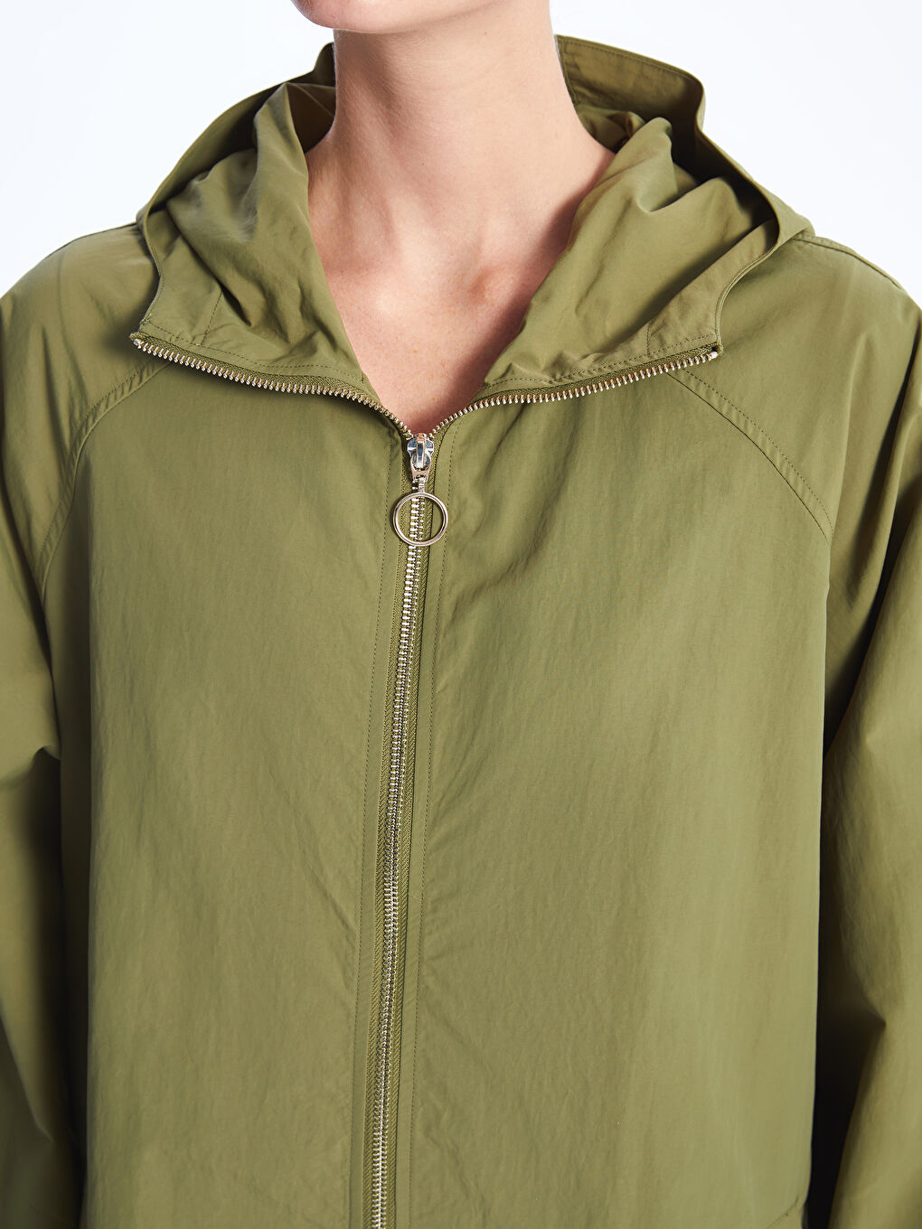 Hooded Plain Oversize Women's Trench Coat -S45026Z8-PX1