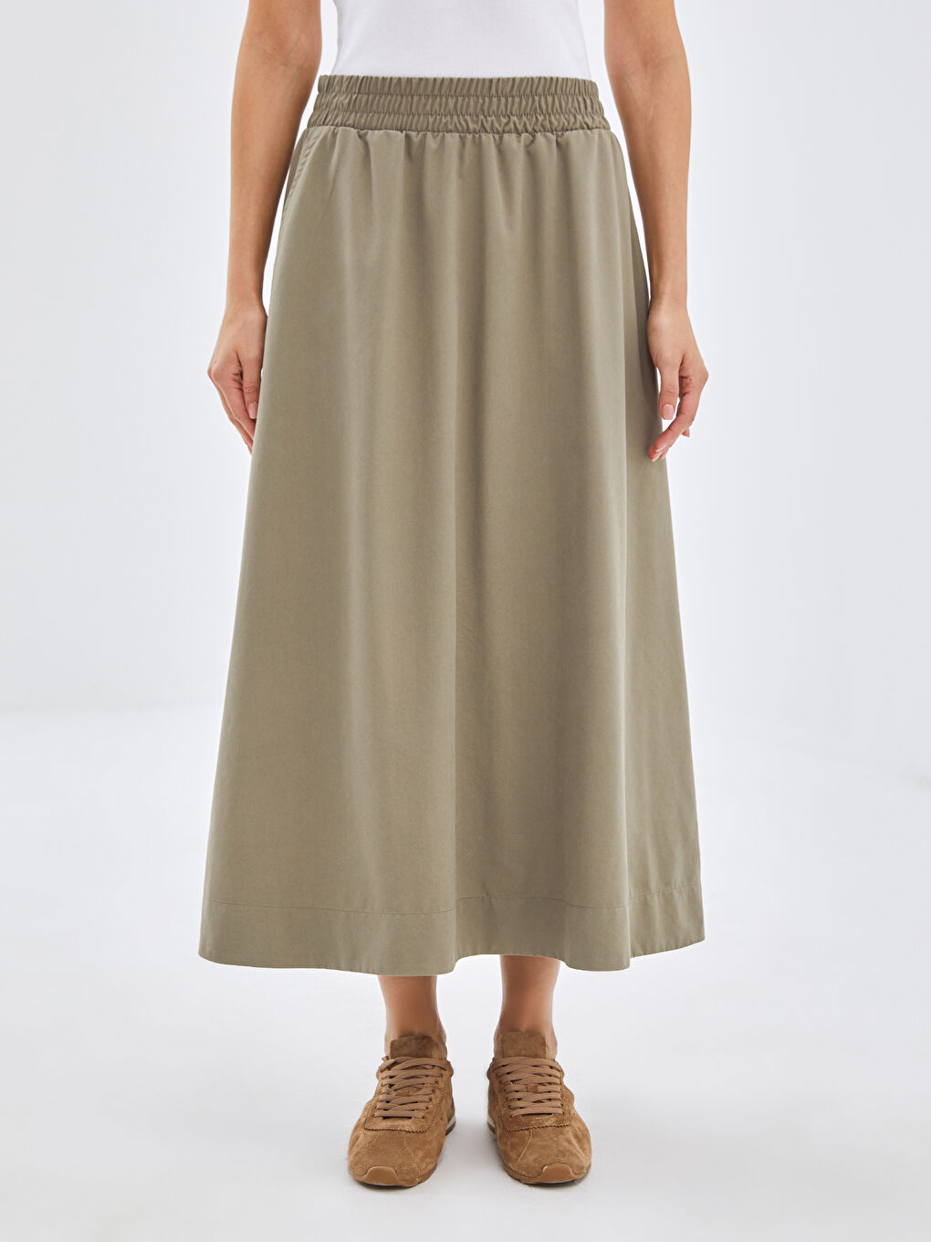Women's Elastic Waist Regular Skirt -S45085Z8-QYY
