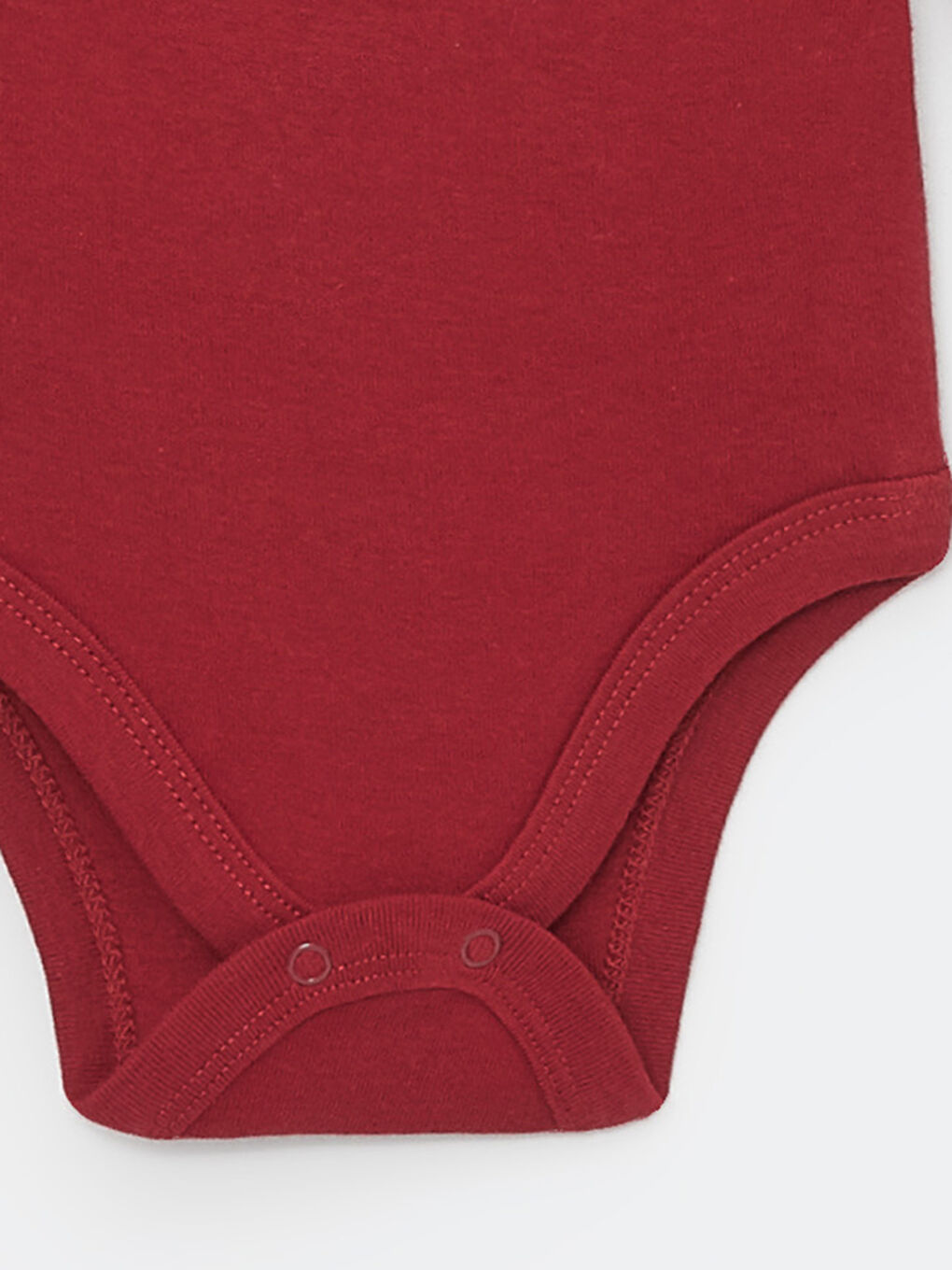 LCW baby Bordo Bisiklet Yaka Uzun Kollu Basic Erkek Bebek Çıtçıtlı Body 2'li - 5