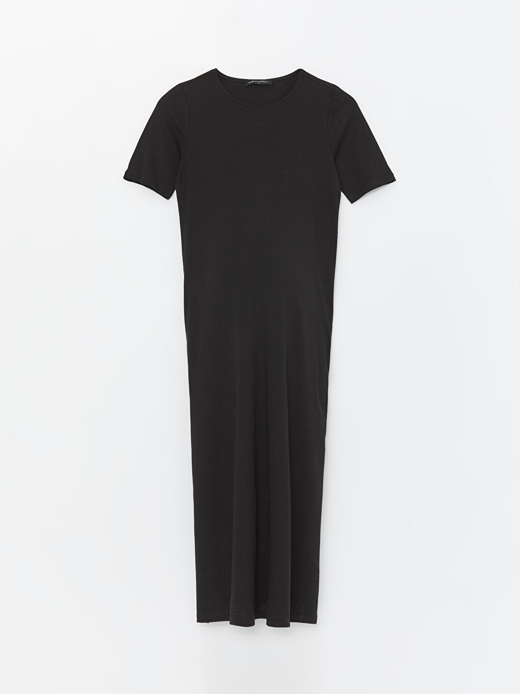 Rochie gravide simplă cu mânecă scurtă și guler rotund-5