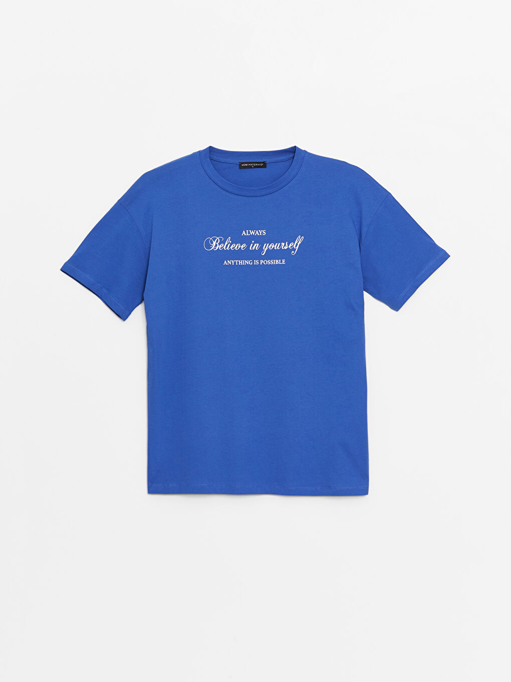 تي شيرت حمل واسع كم قصير مطبوع بياقة دائرية-5