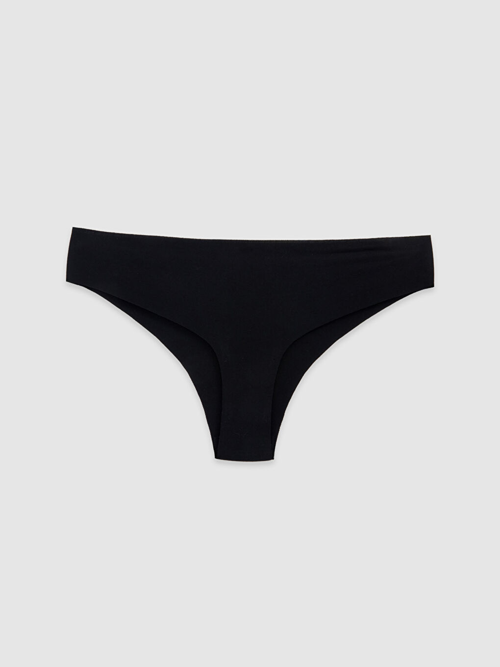 Siyah Düz Lazer Kesim Brazilian Külot