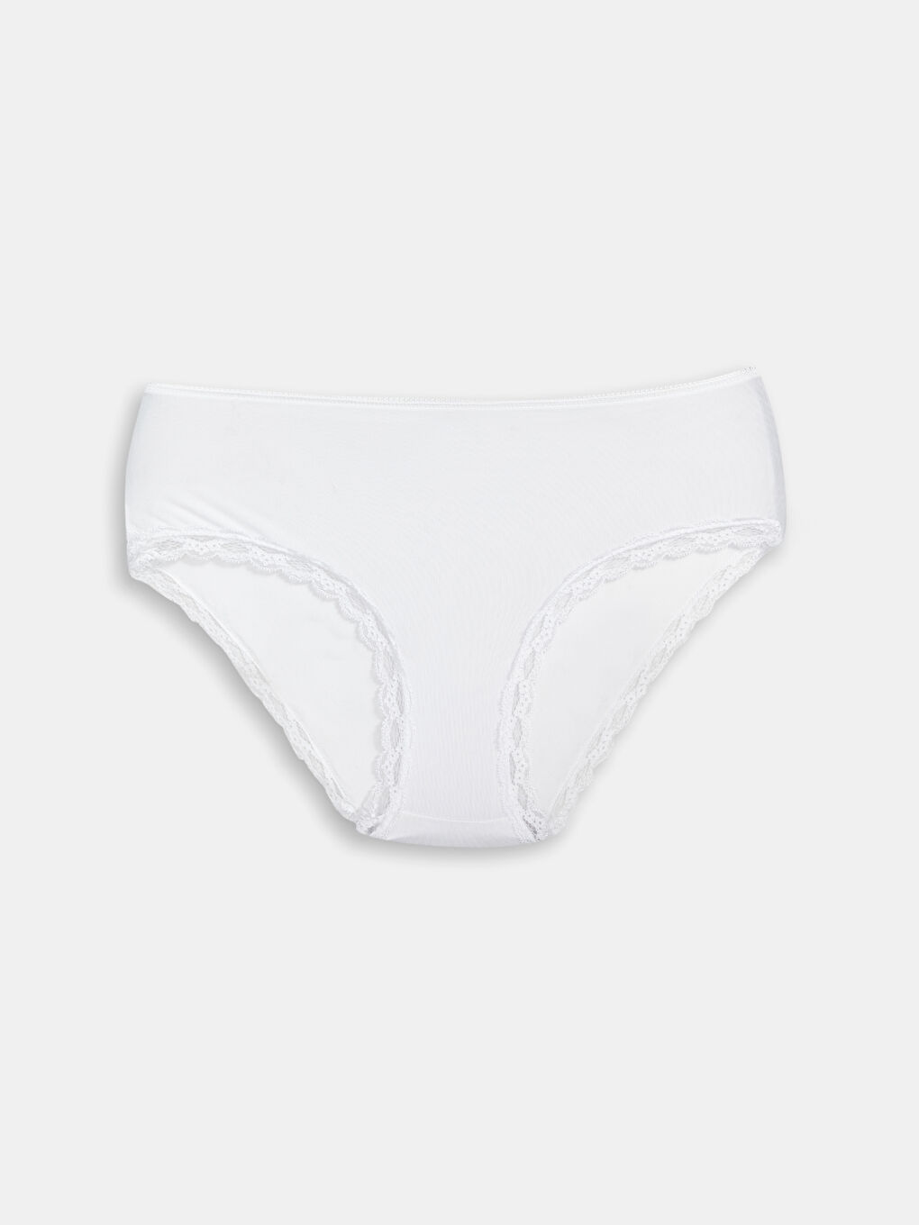 Beyaz Dantel Detaylı Hipster Külot