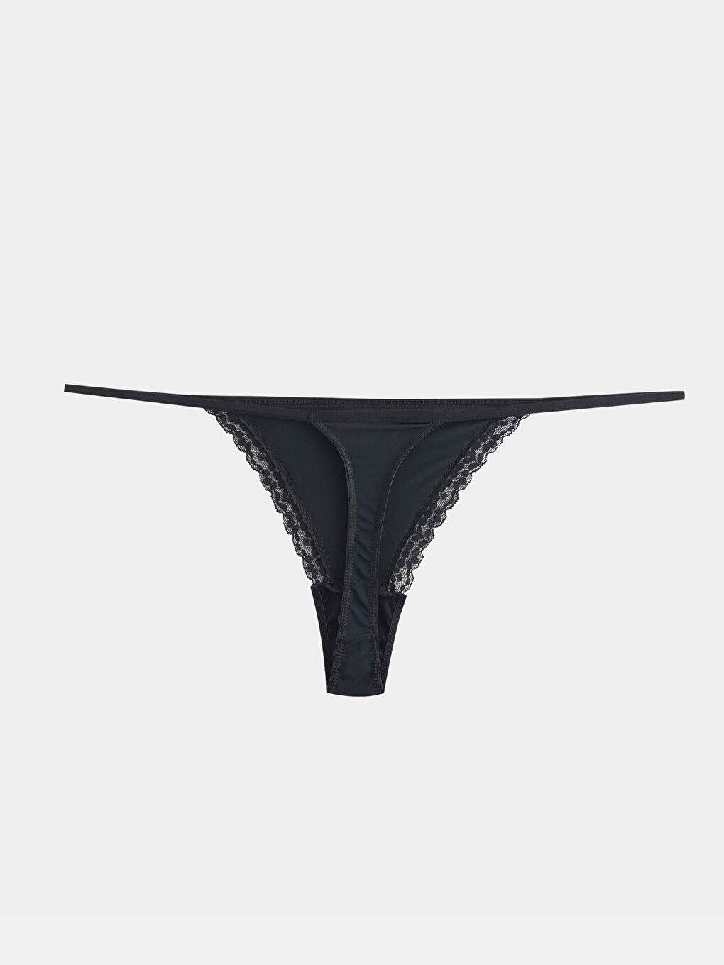 Siyah Dantel Detaylı Tanga Külot-1