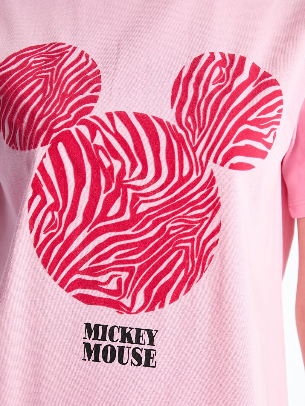 LCW Vision T-shirt à Manches Courtes Imprimé Mickey Mouse Col Rond pour Femmes -S45229Z8-GA5