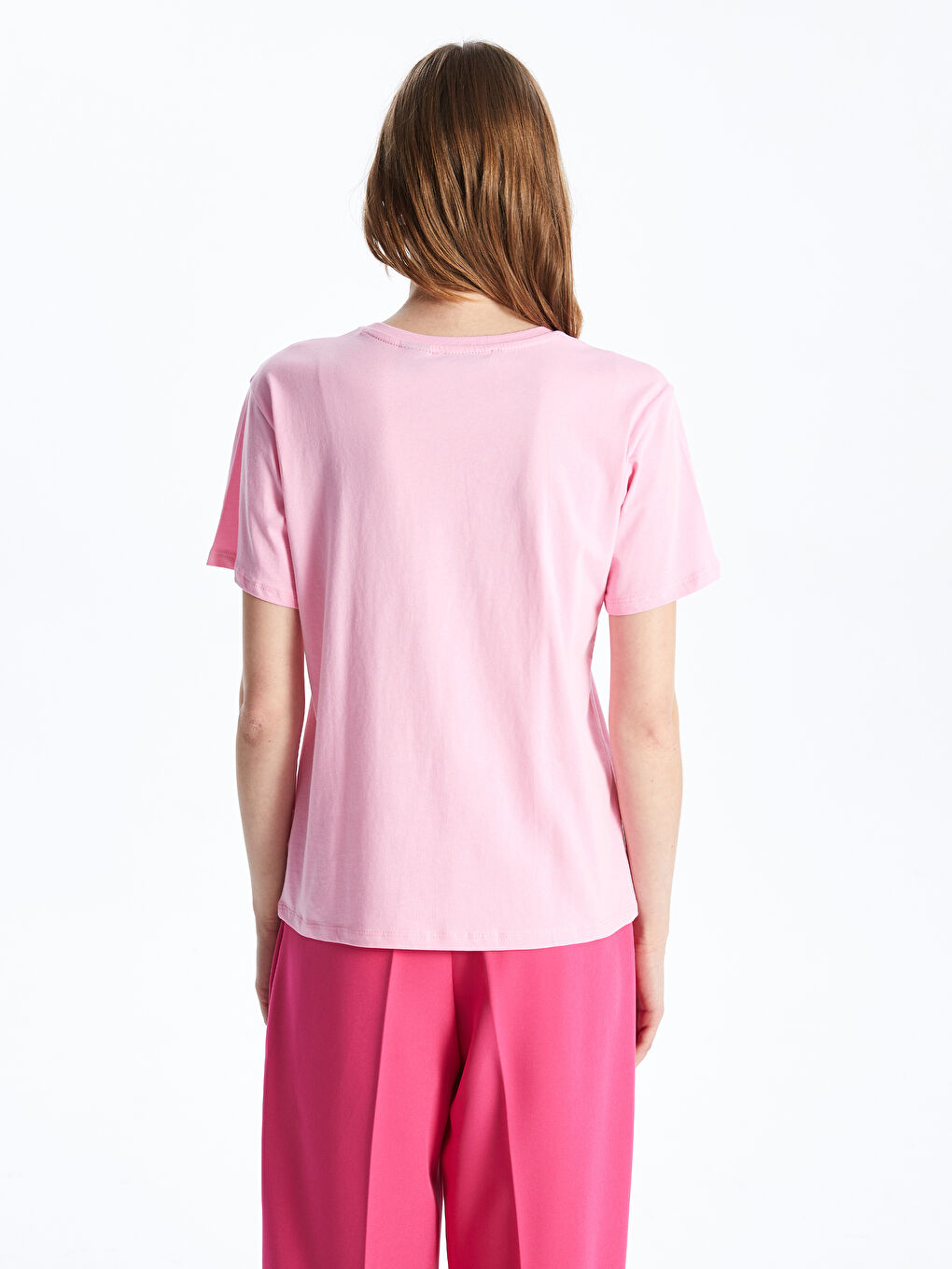 LCW Vision T-shirt à Manches Courtes Imprimé Mickey Mouse Col Rond pour Femmes -S45229Z8-GA5