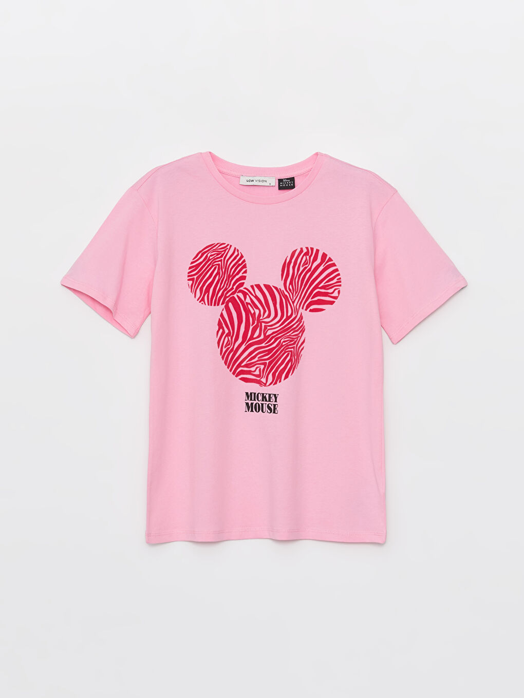 LCW Vision T-shirt à Manches Courtes Imprimé Mickey Mouse Col Rond pour Femmes -S45229Z8-GA5