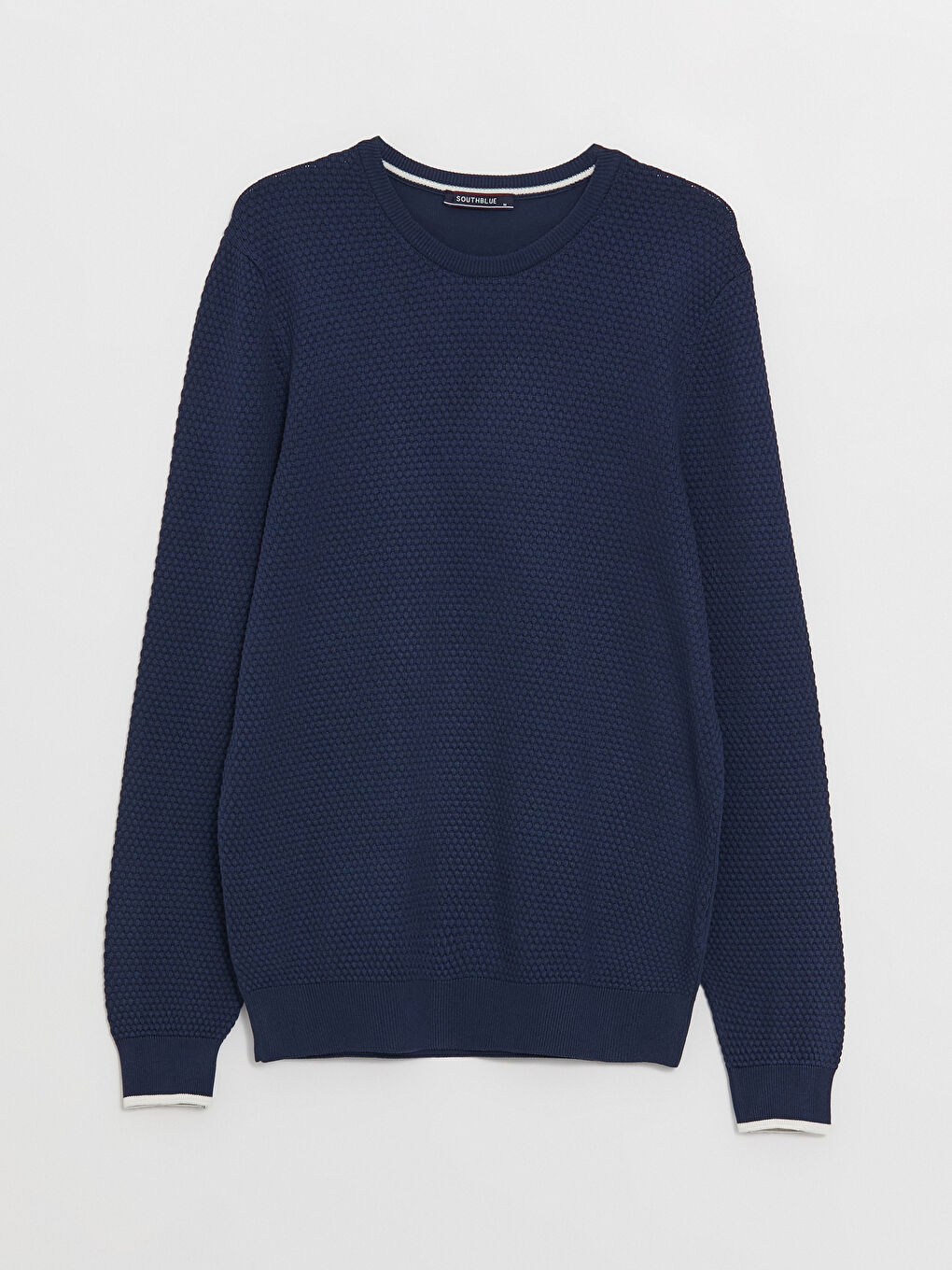 Crew Neck Long Sleeve Men's Tricot Sweater -S45298Z8-QP8