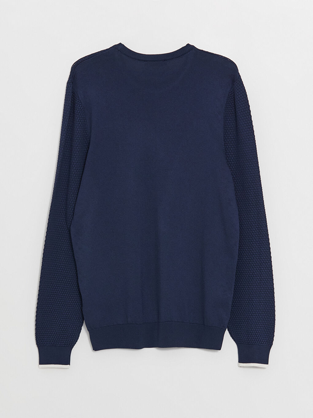 Crew Neck Long Sleeve Men's Tricot Sweater -S45298Z8-QP8