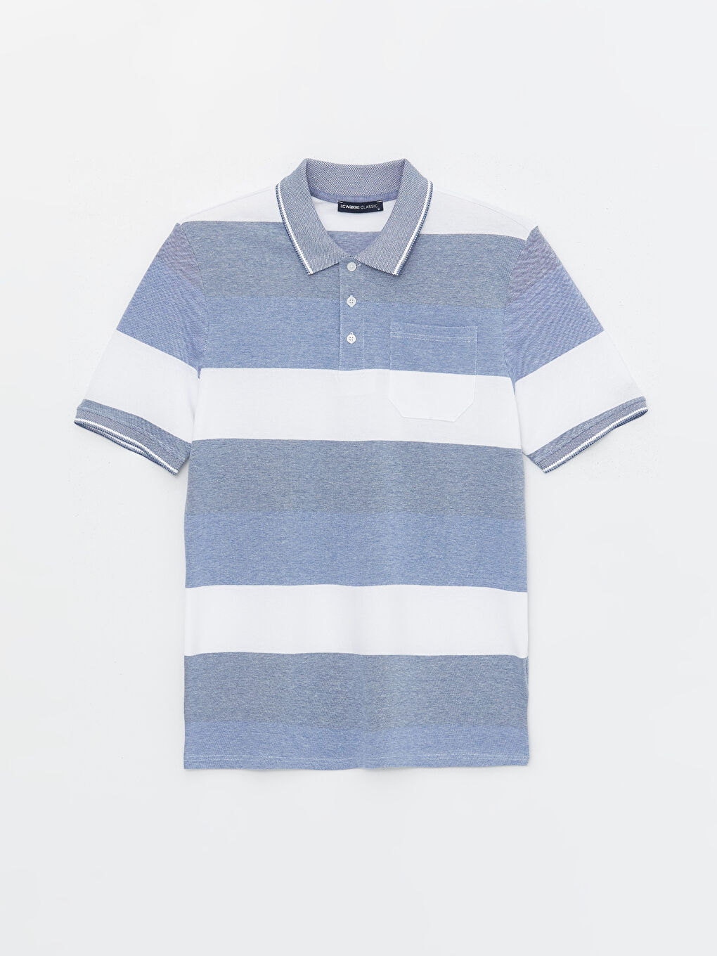 Polo Neck Short Sleeve Color Block Pique Men's T-Shirt -S45314Z8-LEN