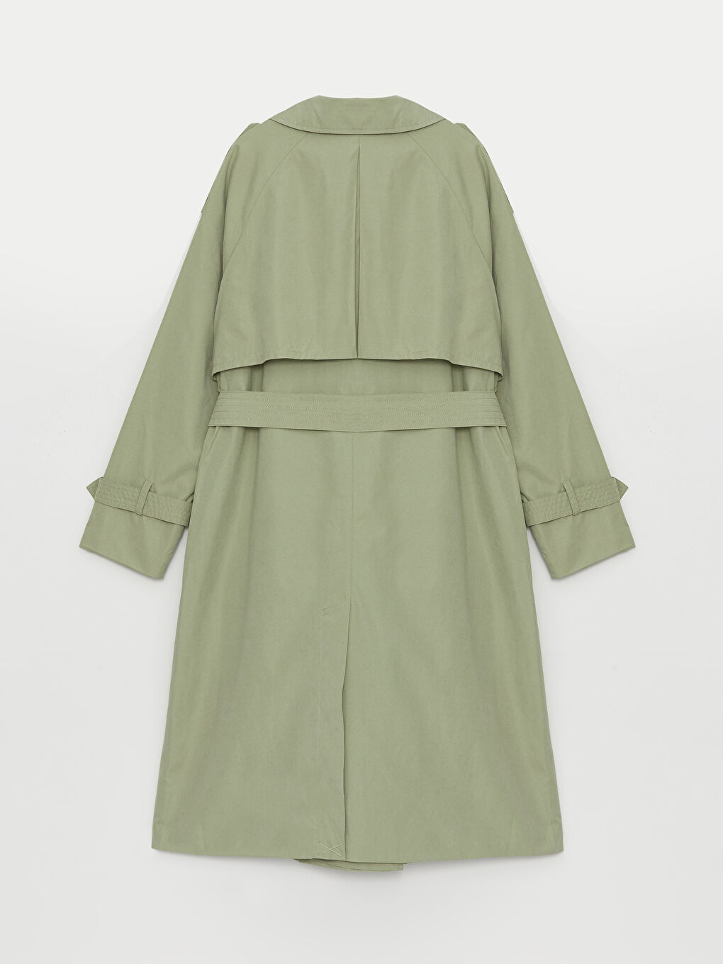 Women's Jacket Collar Plain Trench Coat -S45320Z8-GGY