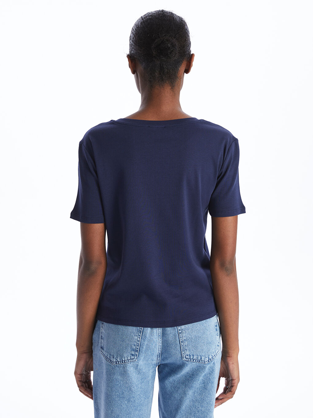 Crew Neck Printed Short Sleeve Women's T-Shirt -S45343Z8-HFH