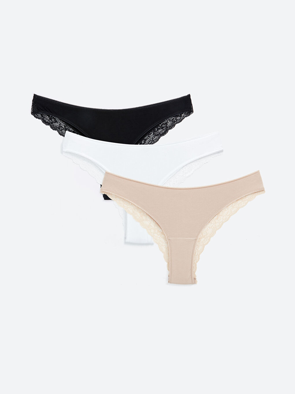 Lace Detailed Brazilian Briefs 3 Pieces -S45441Z8-CVL