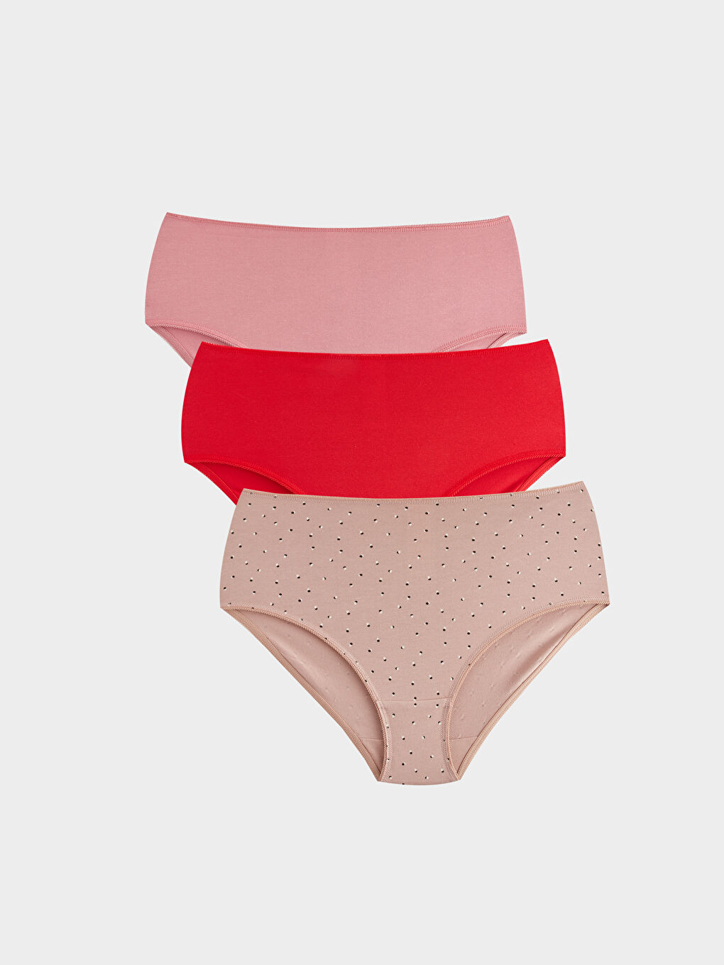 Трусики с высокой талией классические узорчатые комплект из 3-х штук