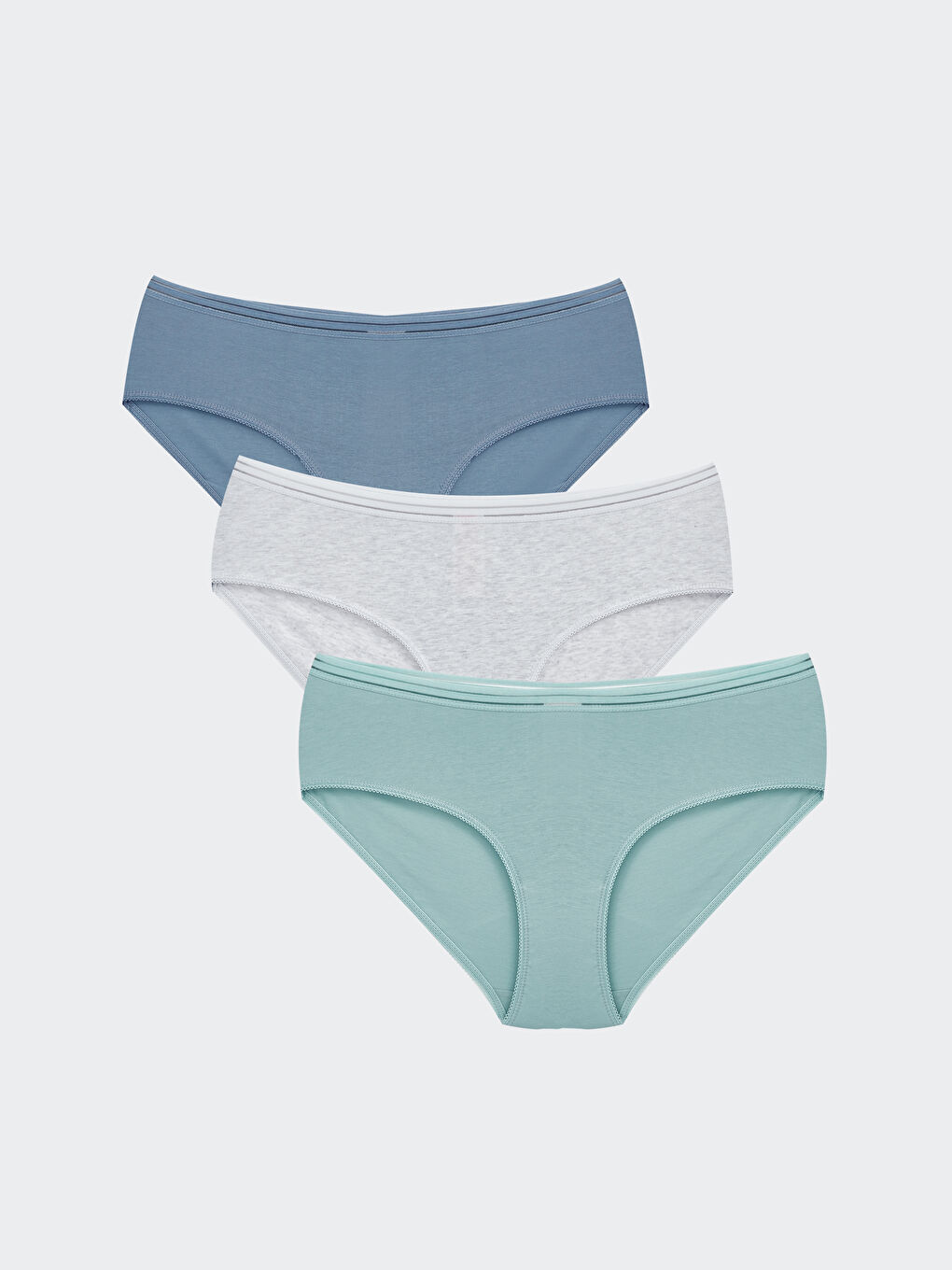 LCW DREAM Mavi Düz Hipster Külot 3'lü Paket