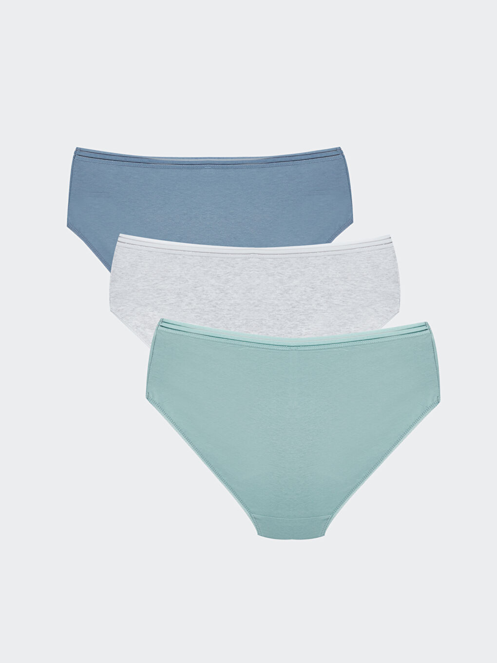LCW DREAM Mavi Düz Hipster Külot 3'lü Paket - 1