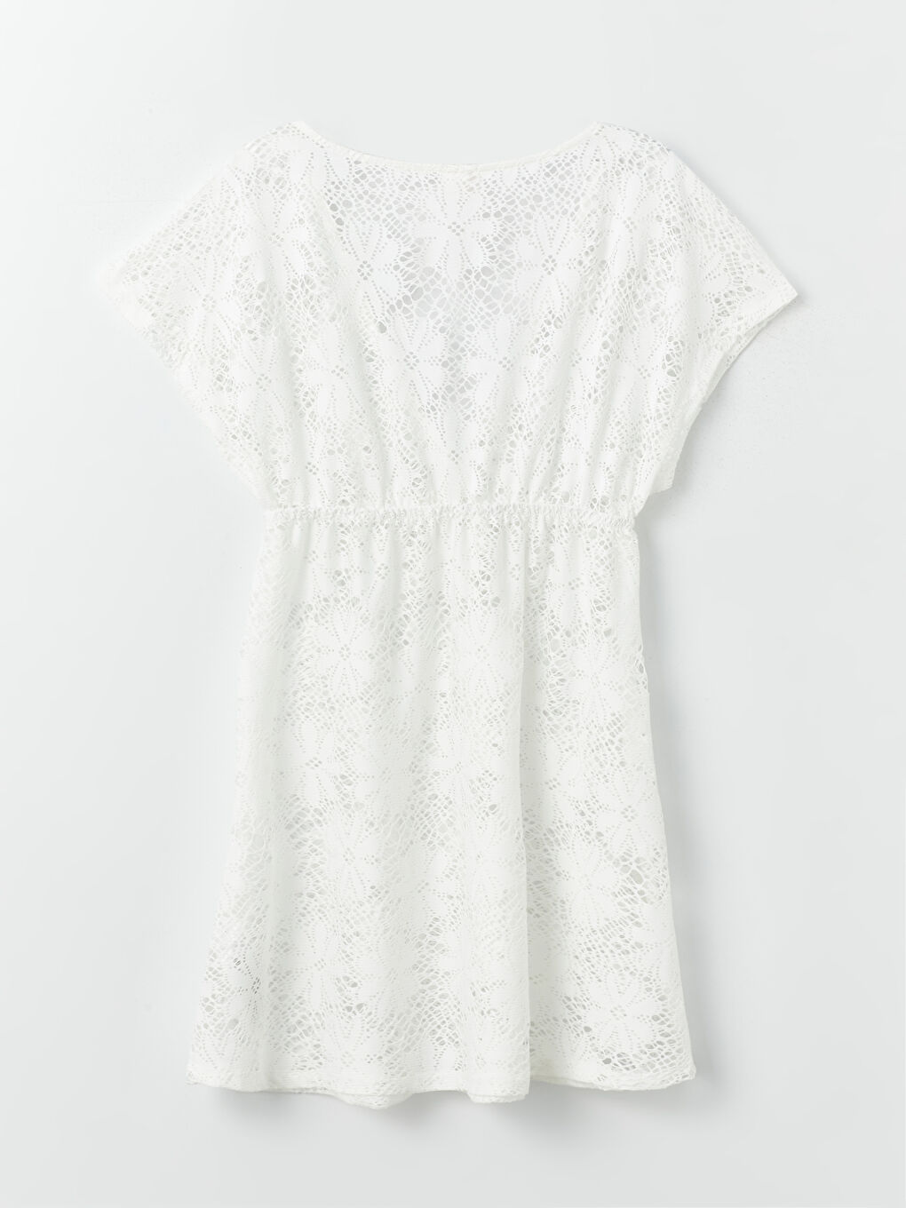 V Neck Lace Short Sleeve Women's Beach Dress -S45568Z8-FDU