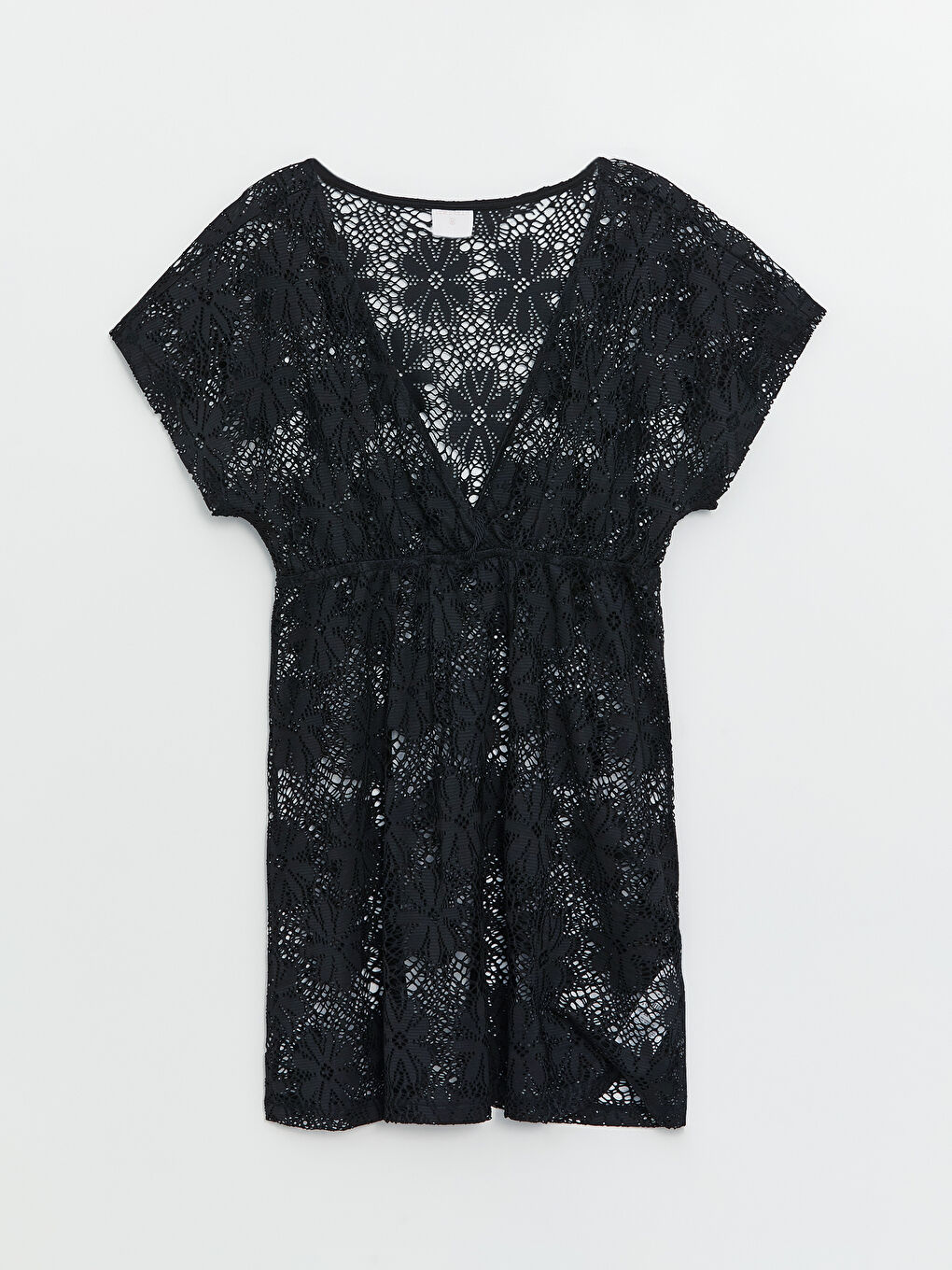 V Neck Lace Short Sleeve Women's Beach Dress -S45568Z8-CVL