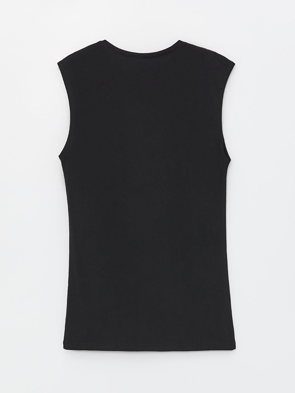 Siyah Kadın Bisiklet Yaka Düz Atlet-6