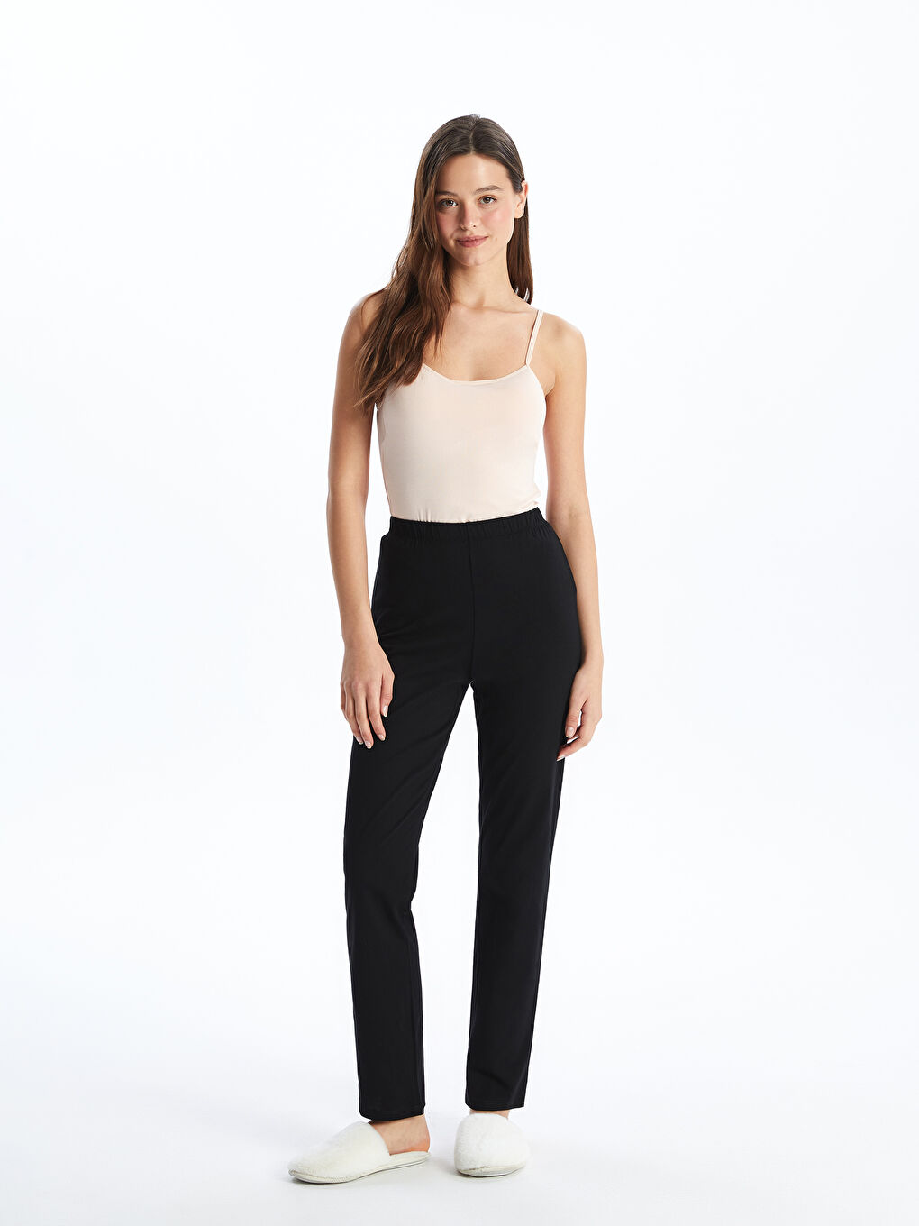 U Neck Regular Strappy Women's Singlet -S45661Z8-D0P