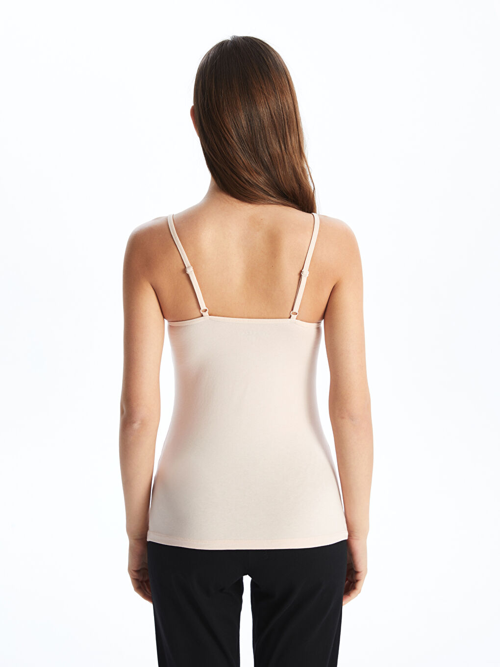U Neck Regular Strappy Women's Singlet -S45661Z8-D0P