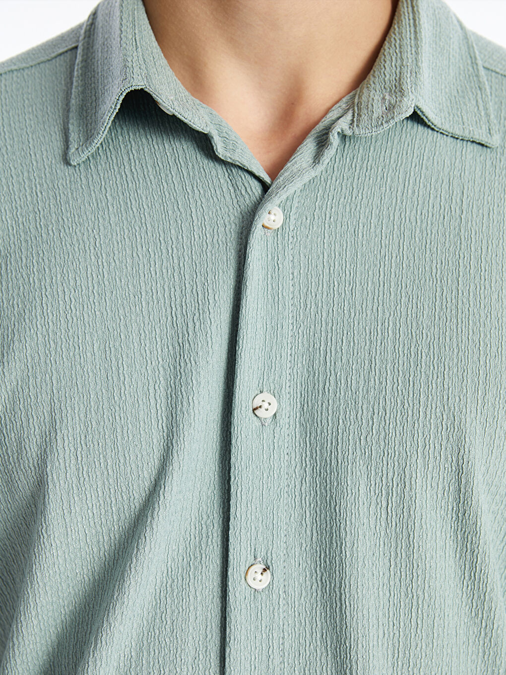 Regular Fit Men's Short Sleeve Textured Shirt -S45687Z8-VAL