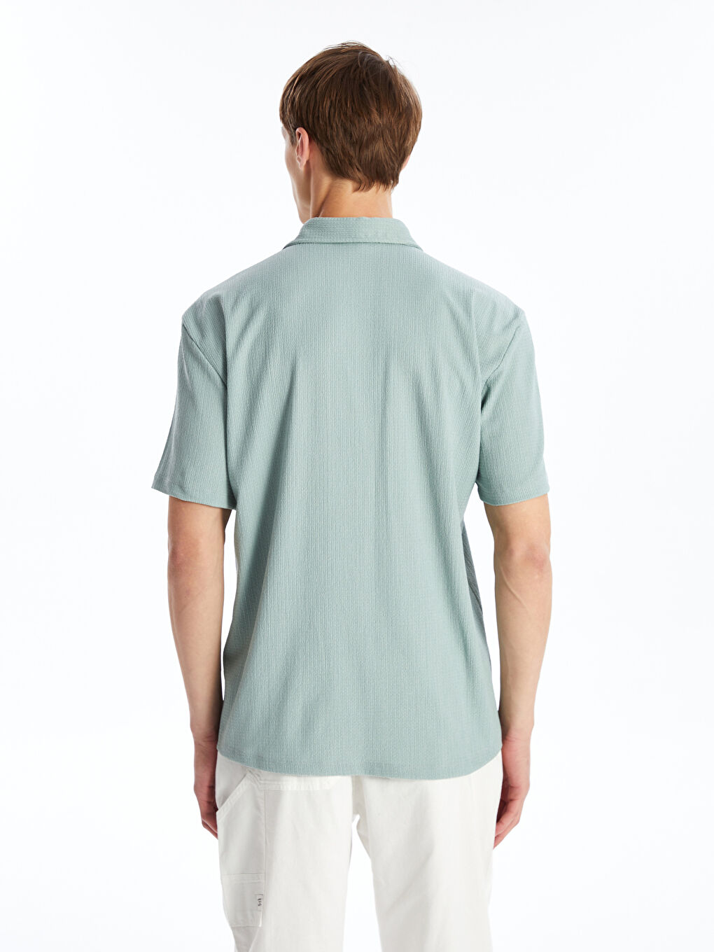 Regular Fit Men's Short Sleeve Textured Shirt -S45687Z8-VAL