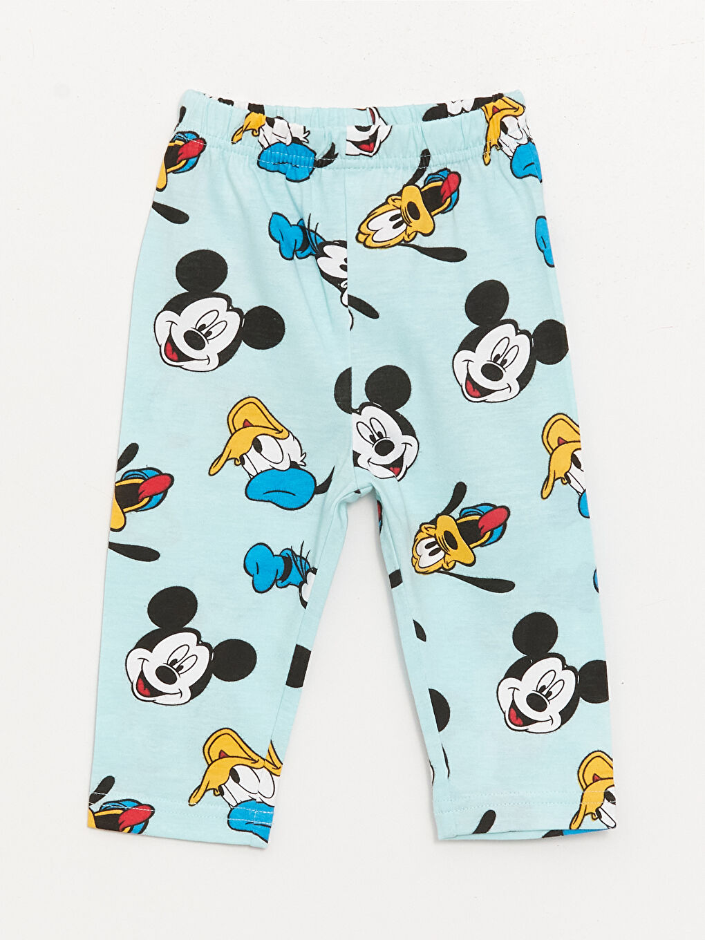 LCW baby Açık Mavi Baskılı Polo Yaka Kısa Kollu Minnie Mouse Baskılı Erkek Bebek Pijama Takım - 5