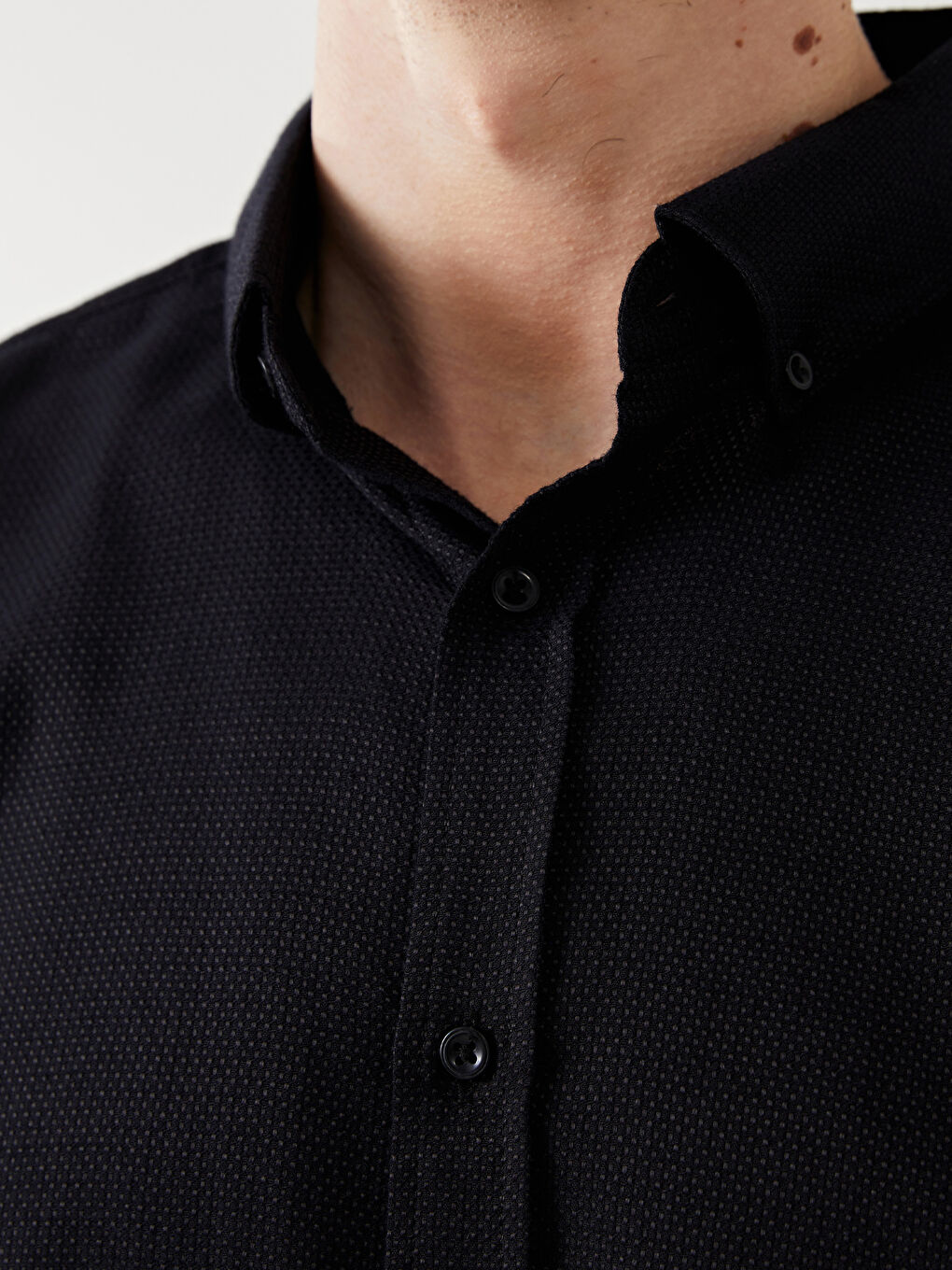 Slim Fit Short Sleeve Dobby Men's Shirt -S45850Z8-CVL