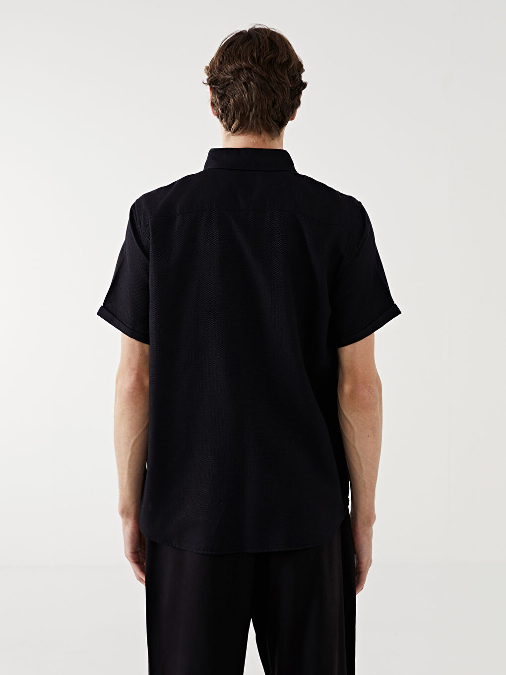 Slim Fit Short Sleeve Dobby Men's Shirt -S45850Z8-CVL