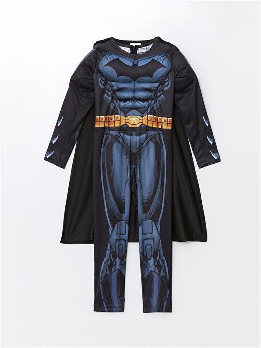 Siyah Bisiklet Yaka Uzun Kollu Erkek Çocuk Batman Kostüm