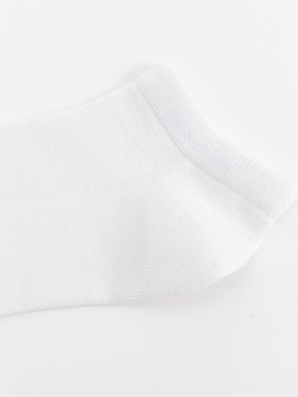 Beyaz Kadın Düz Patik Çorap 3'lü-1