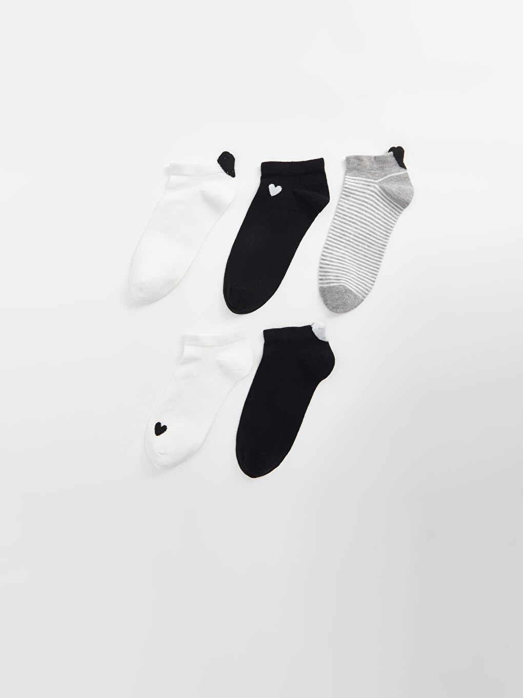 LCW DREAM Gemusterte Sneaker-Socken für Damen 5er-Pack -S45896Z8-EEW