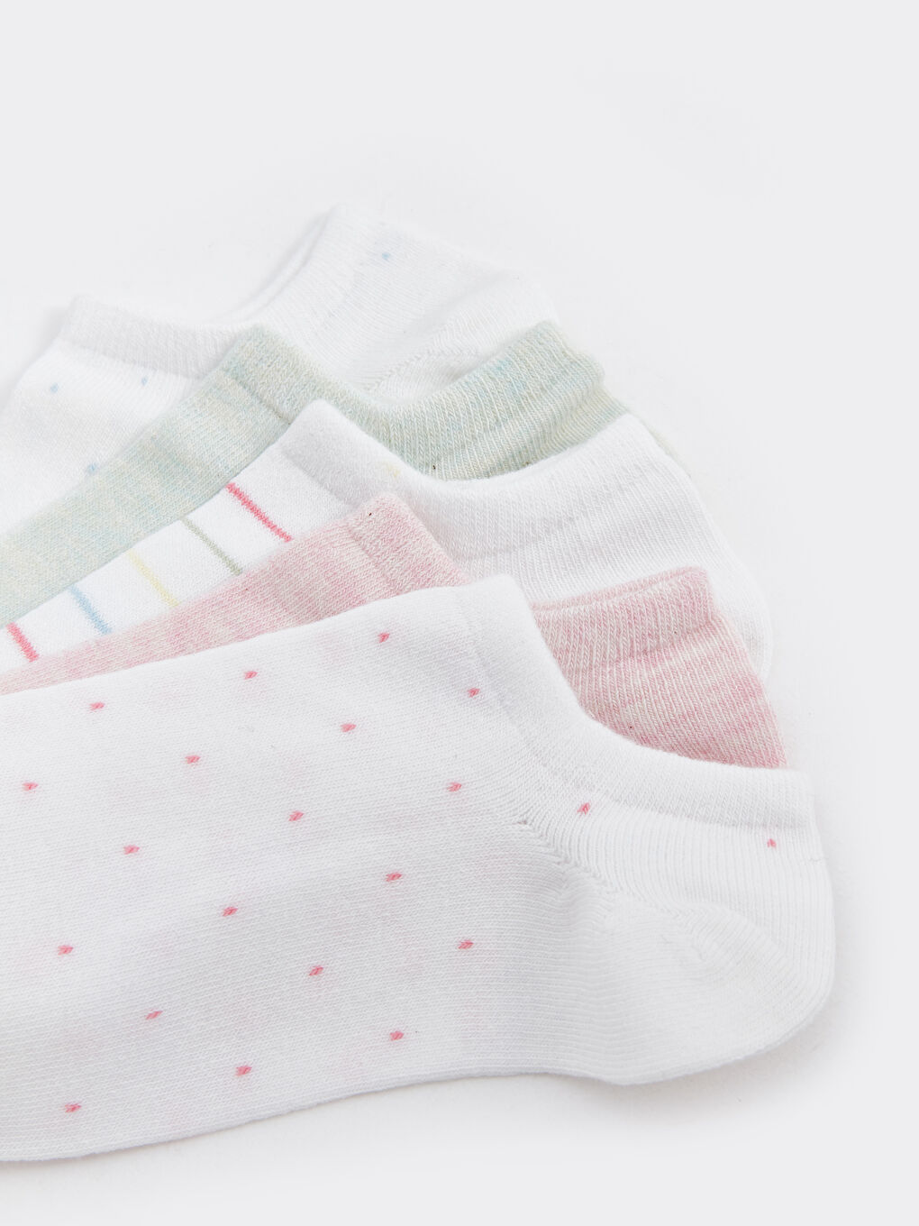 Ekru Desenli Kadın Patik Çorap 5'li-2