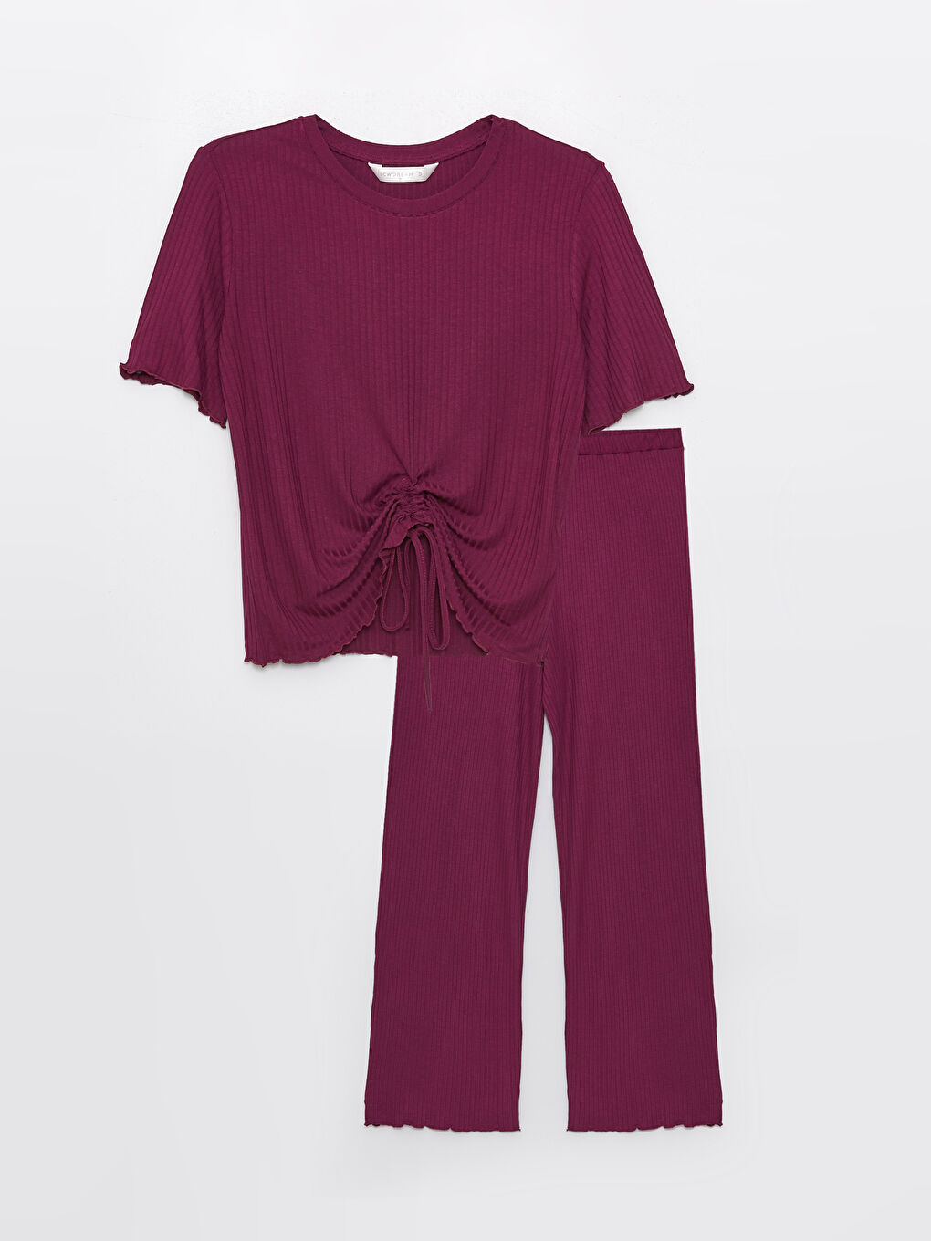 Crew Neck Straight Short Sleeve Women's Pajamas Set -S45966Z8-HLU
